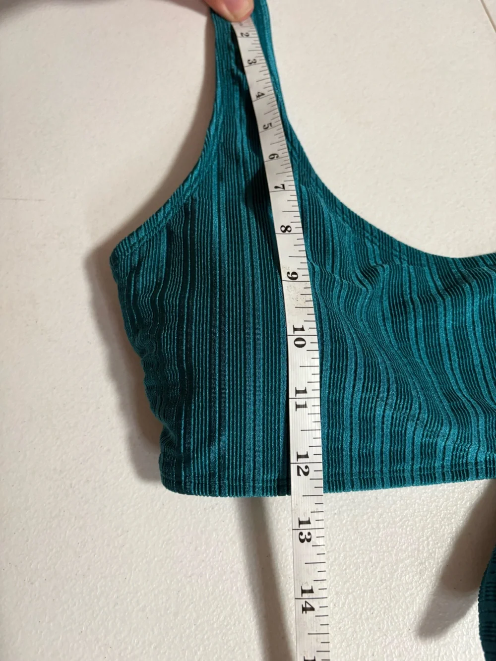 Salt + Cove Shiny Seersucker Over-The-Shoulder Bralette Bikini Top - XL NWT